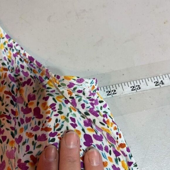 Torrid Fit And Flare Floral Tie Back Stretch Challis Button-Front‎ Tank Size 4X - Picture 8 of 11